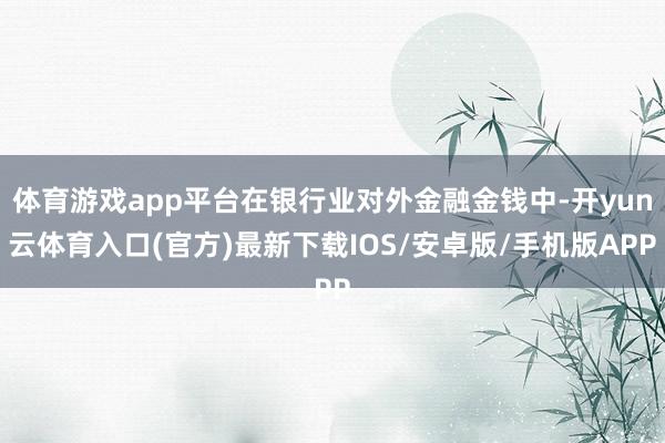 体育游戏app平台在银行业对外金融金钱中-开yun云体育入口(官方)最新下载IOS/安卓版/手机版APP