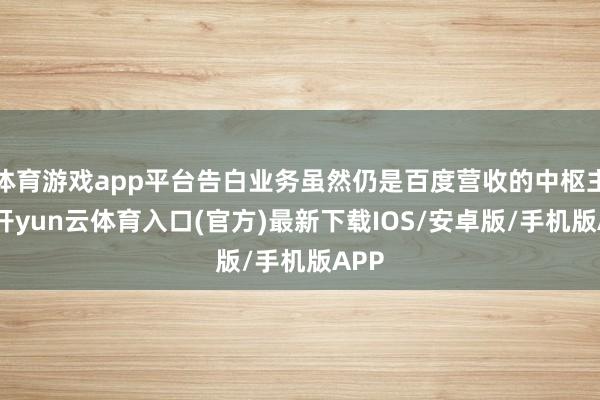 体育游戏app平台告白业务虽然仍是百度营收的中枢主力-开yun云体育入口(官方)最新下载IOS/安卓版/手机版APP